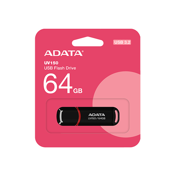 فلش مموری ای دیتا مدل UV150 ظرفیت 64 گیگابایت با رابط USB 3.0، USB 2.0، USB 3.1